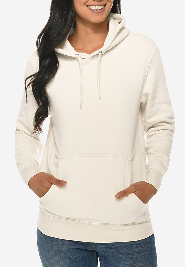 Women Classic Tan Mid-Weight Pullover Hoodie Sweatshirt