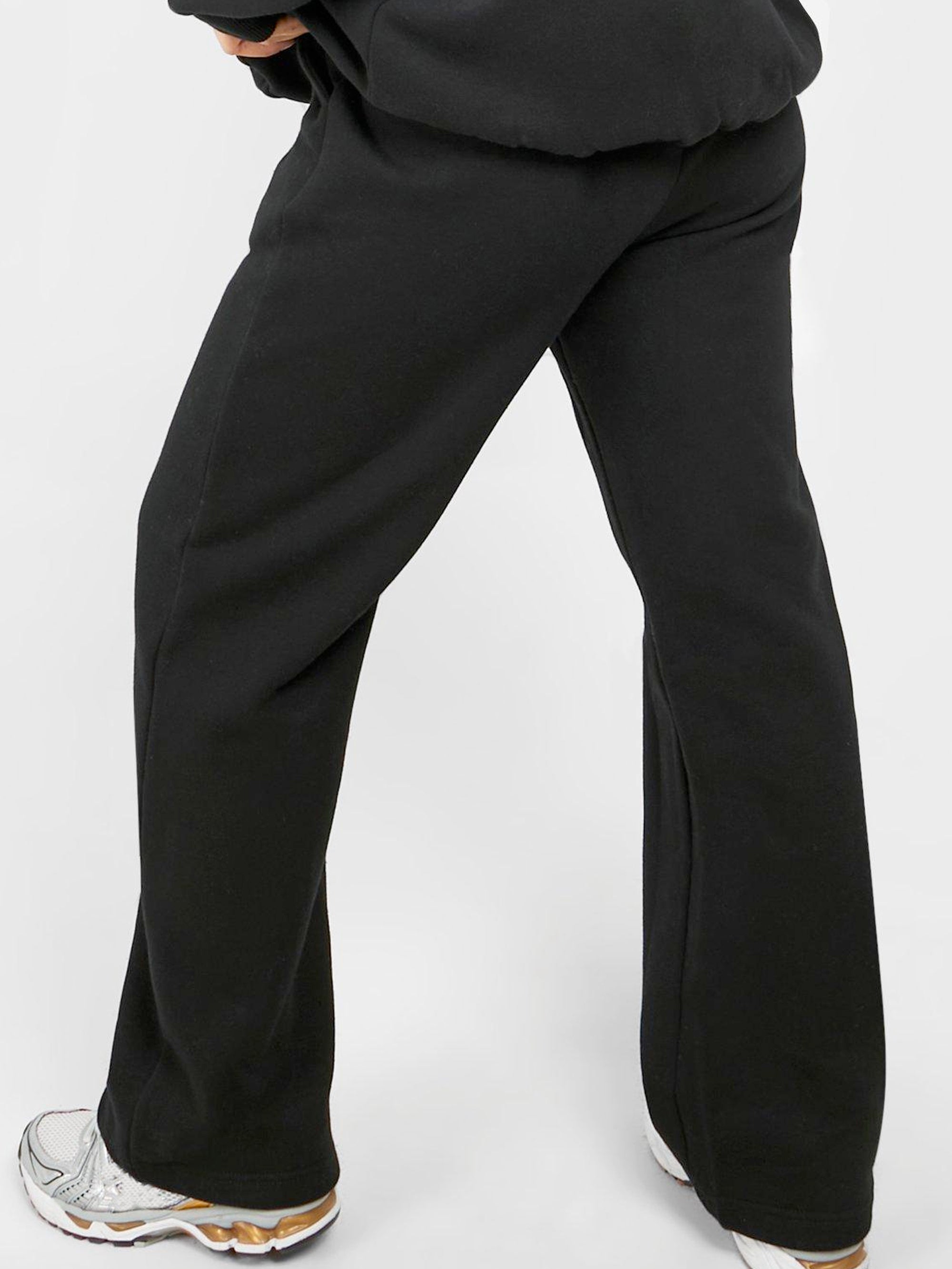 Flare Joggers Pants Fleece Mid-weight Running Sweatpants with Pockets