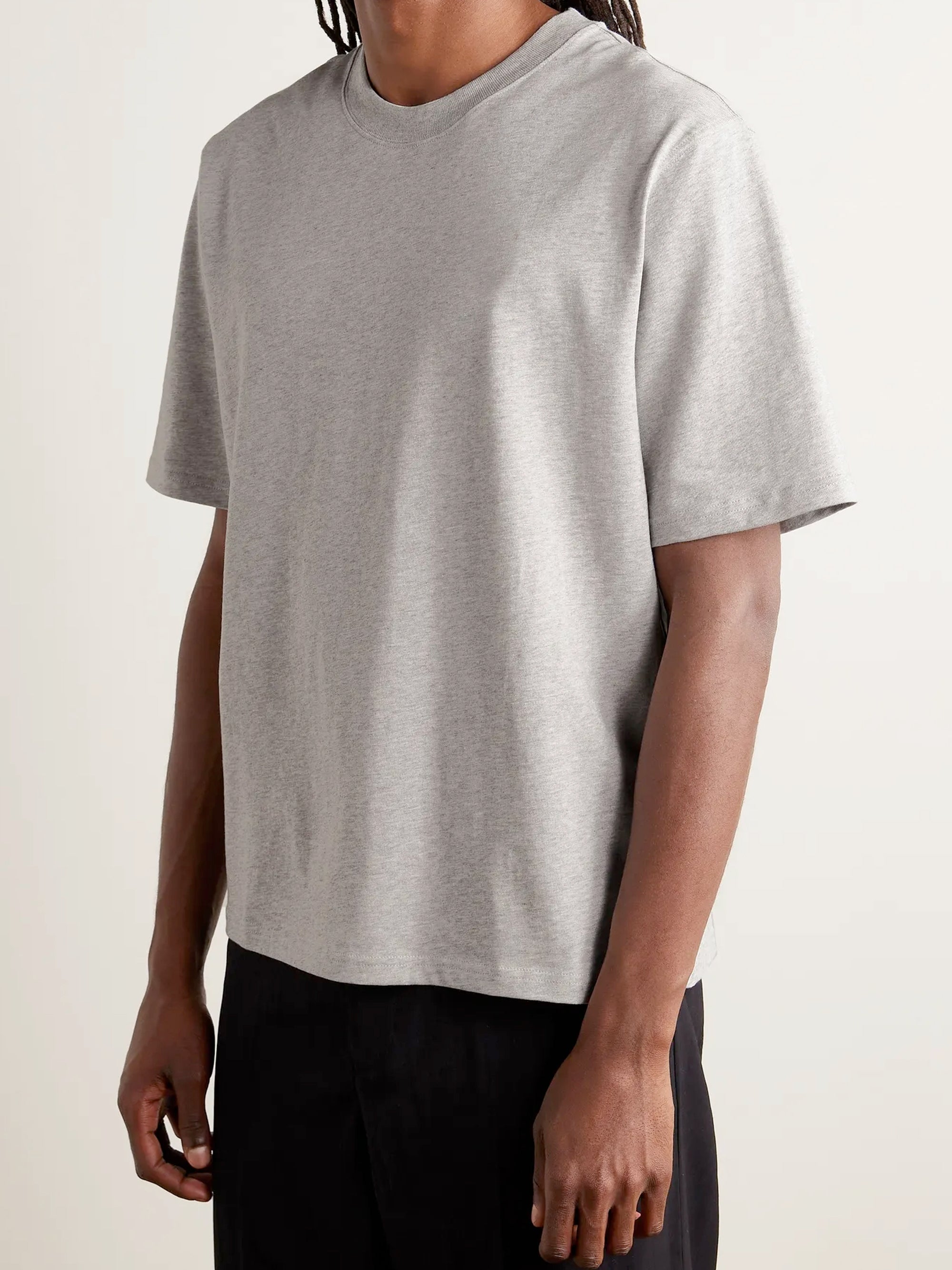 Heather Grey Premium Heavyweight Short Sleeve Crewneck T-Shirt