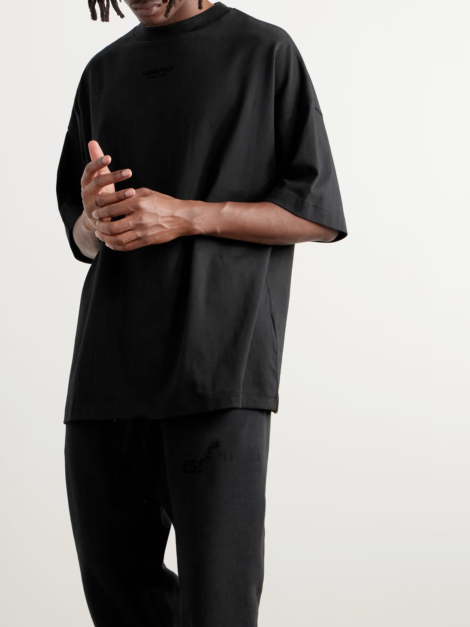 Black T-shirt Classic Relaxed Fit  Heavyweight Combed Cotton-Jersey Design