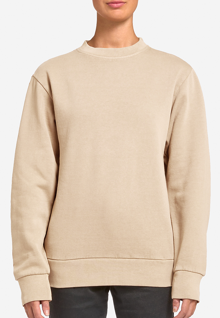 Tan Crewneck Classic Pullover Sweatshirt Regular Comfort Fit