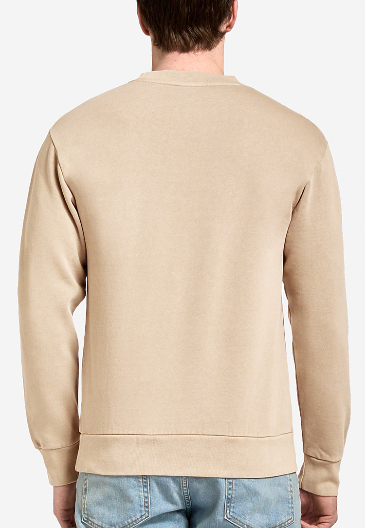 Tan Crewneck Classic Sweatshirt Pullover Regular Comfort Fit Light Weight
