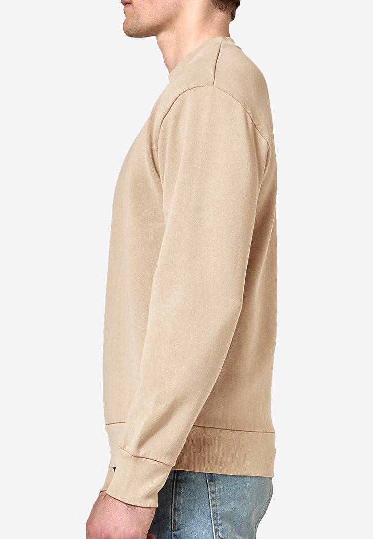 Tan Crewneck Classic Sweatshirt Pullover Regular Comfort Fit Light Weight