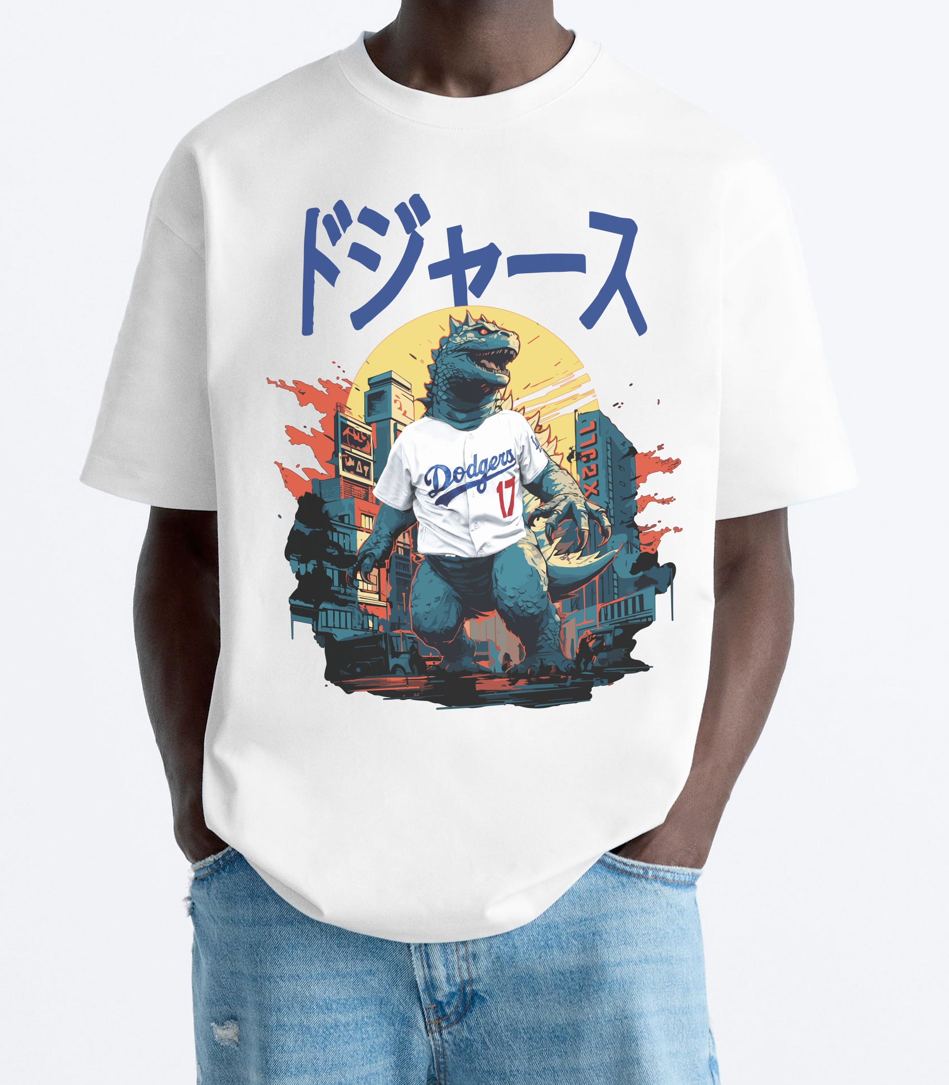 Exclusive Ohtani Godzilla Jersey Style Crew T-shirt Championship Dodger Inspired Prime Limited Edition