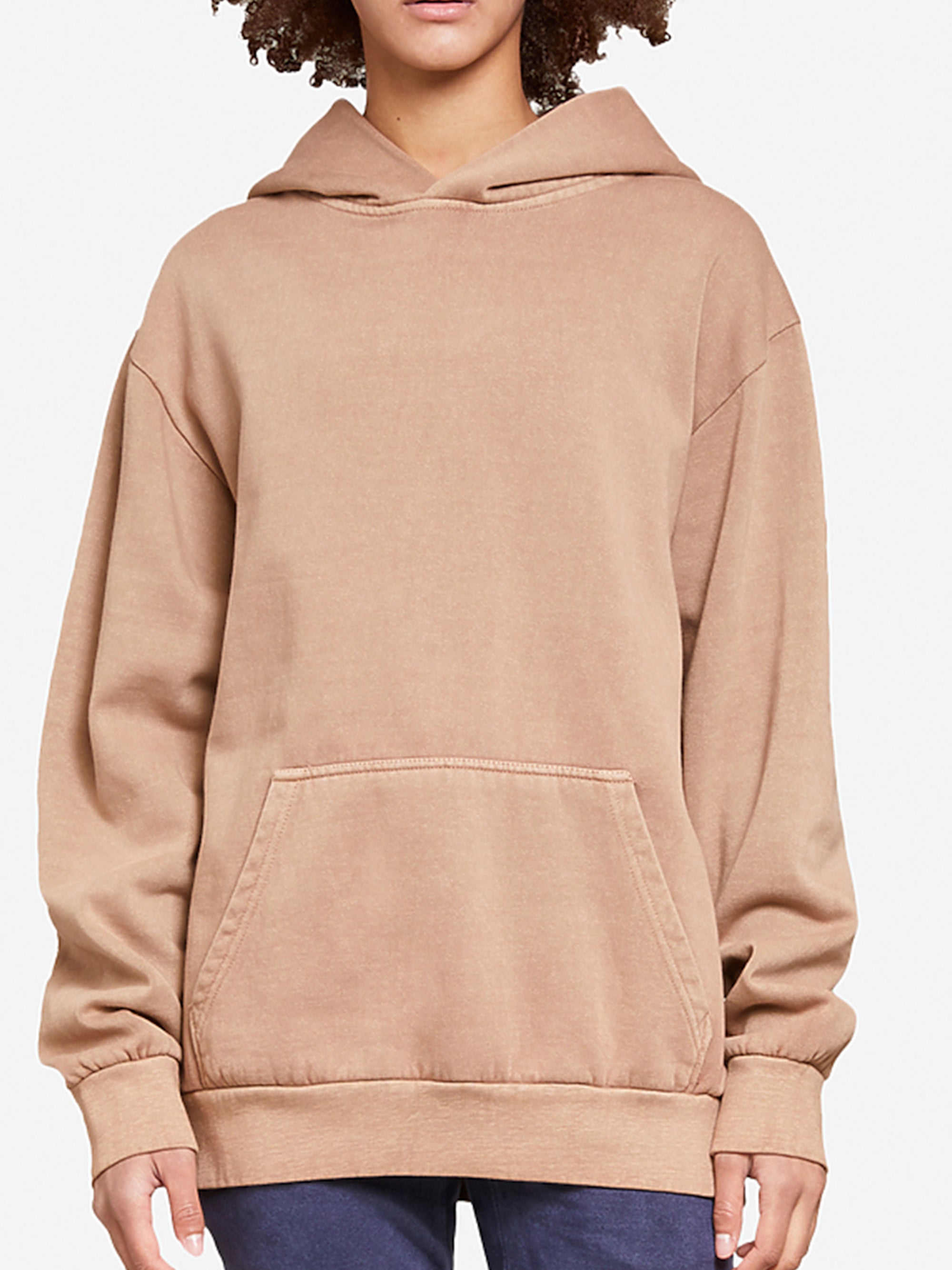 No Drawstring Hoodies Fleece Sweatshirts Long Sleeve Pullover Fall with Pocket