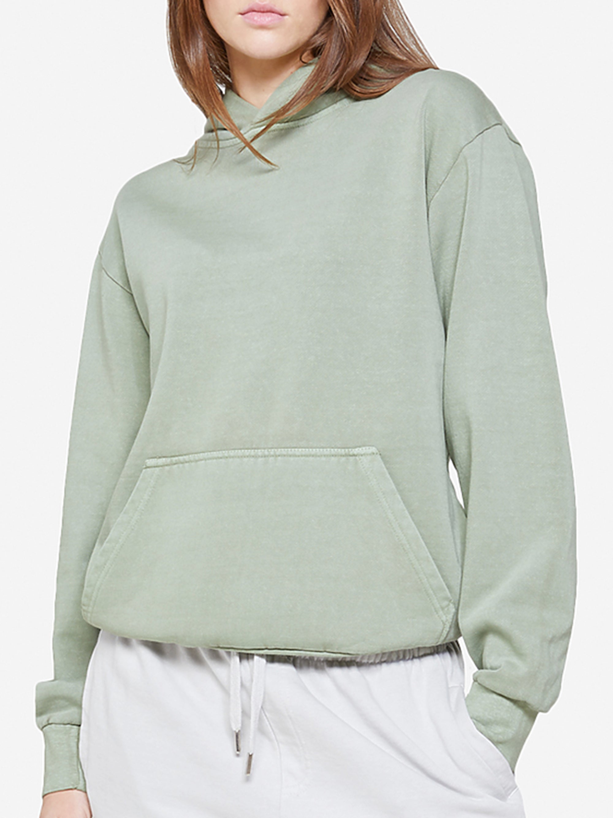 No Drawstring Pullover Hoodies Fleece Sweatshirts Long Sleeve Sweaters Pullover Teal Green with Pocket