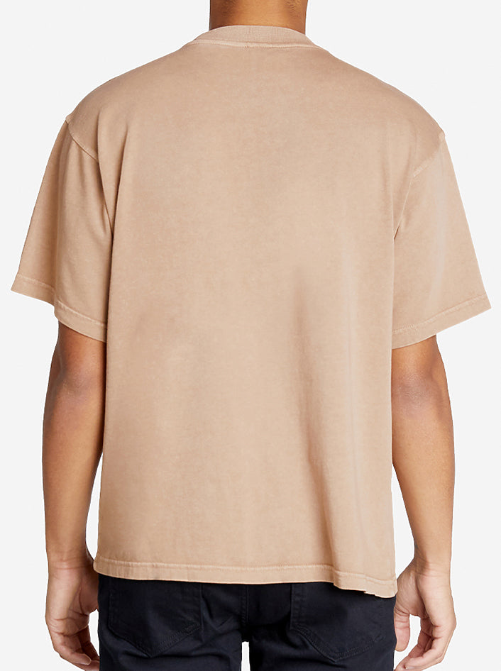 Vintage Wash Latte Brown Crewneck T-shirt