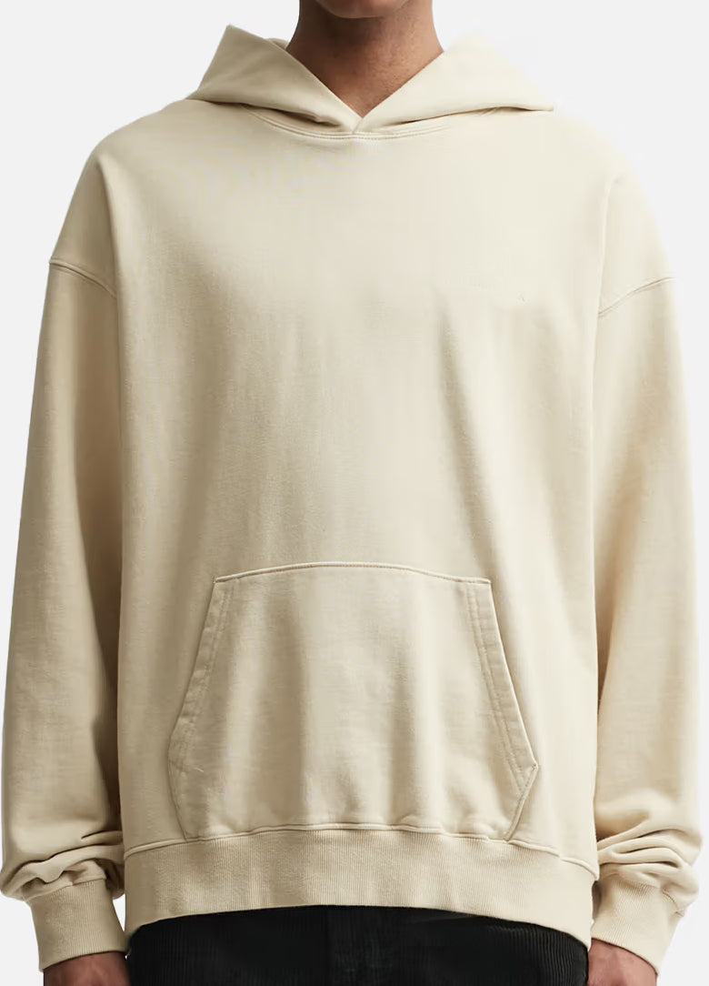 Cream Off White Pullover No Drawstring Ultra Soft Fleece Hoodie