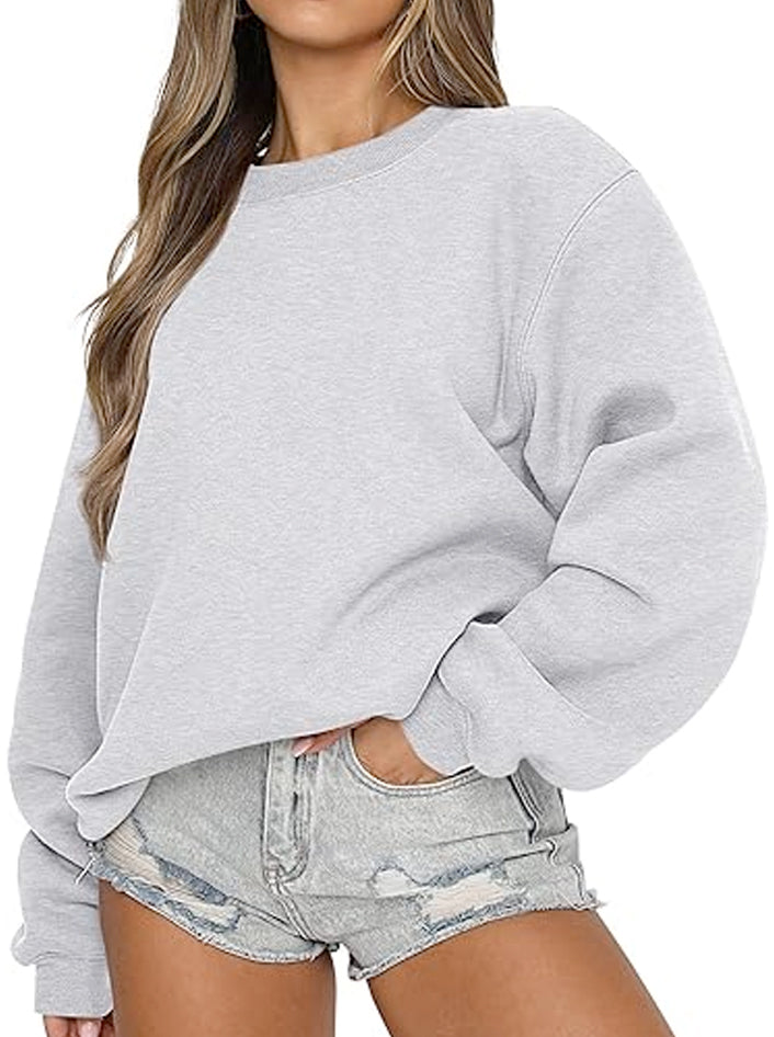 Grey Crewneck Pullover Sweatshirt