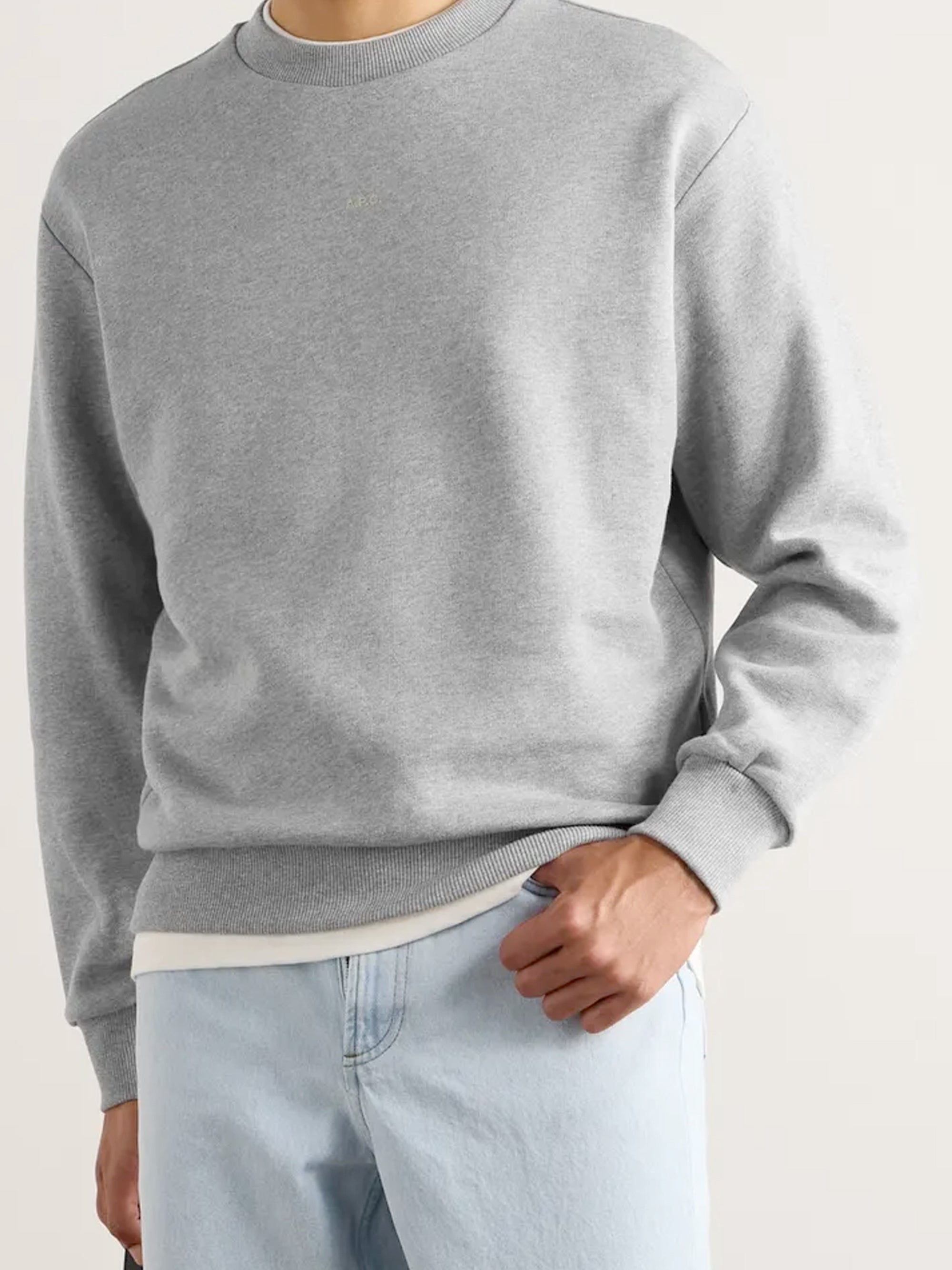 Heather Grey Crewneck Sweatshirt Pullover Regular Comfort Fit