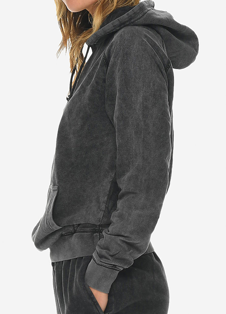 Black Vintage Washed Pullover Ultra Soft Hoodie