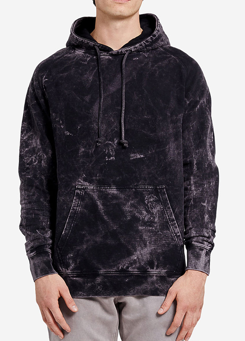 Acid Washed Black Pullover Ultra Soft Hoodie