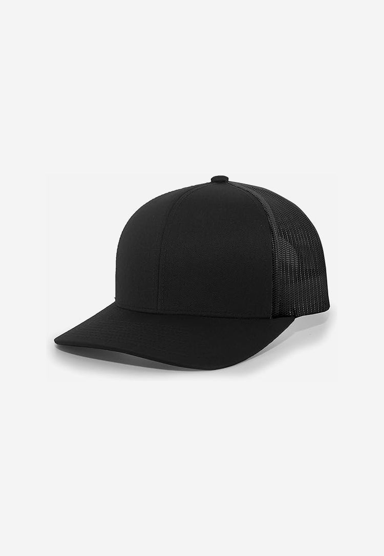 Black Snapback Canvas Trucker Hat