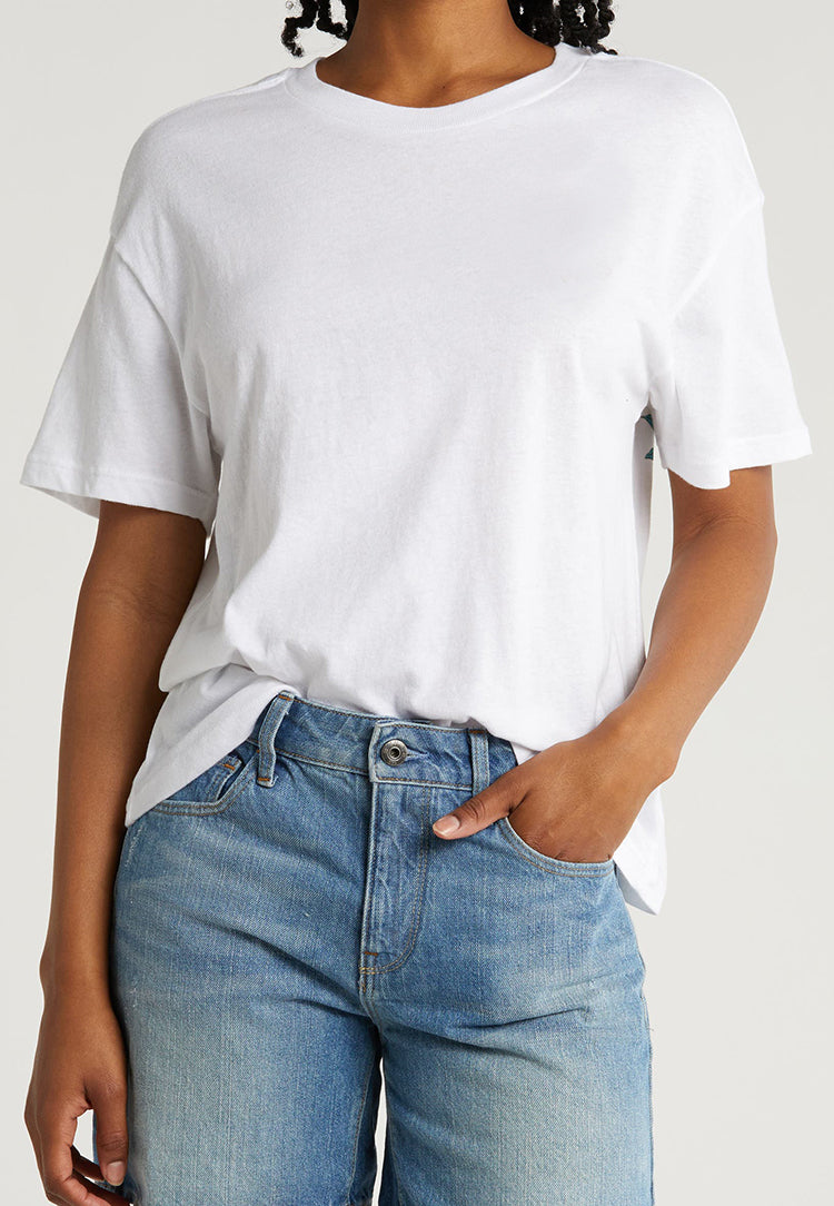 Oversized Drop Shoulder White T-Shirt